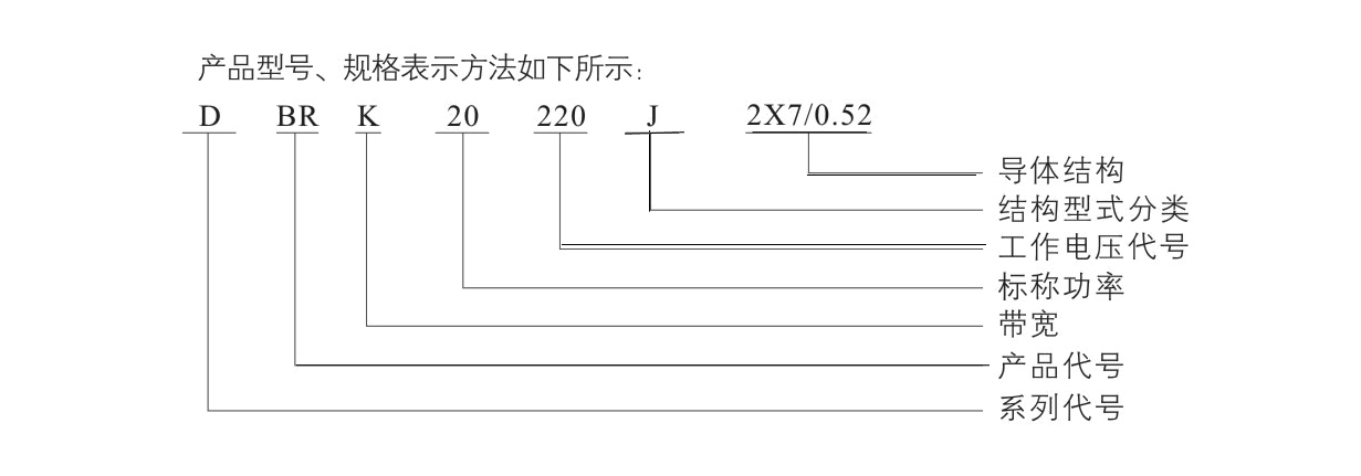 自限溫電伴熱帶國(guó)標(biāo)型號(hào)DBRZBR與對(duì)應(yīng)型號(hào)說(shuō)明